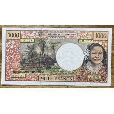 TAHITI POLINESIA FRANCESA BILLETE DE 1000 FRANCOS
